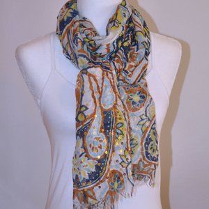 8/$20 Gold Sparkle Paisley Scarf